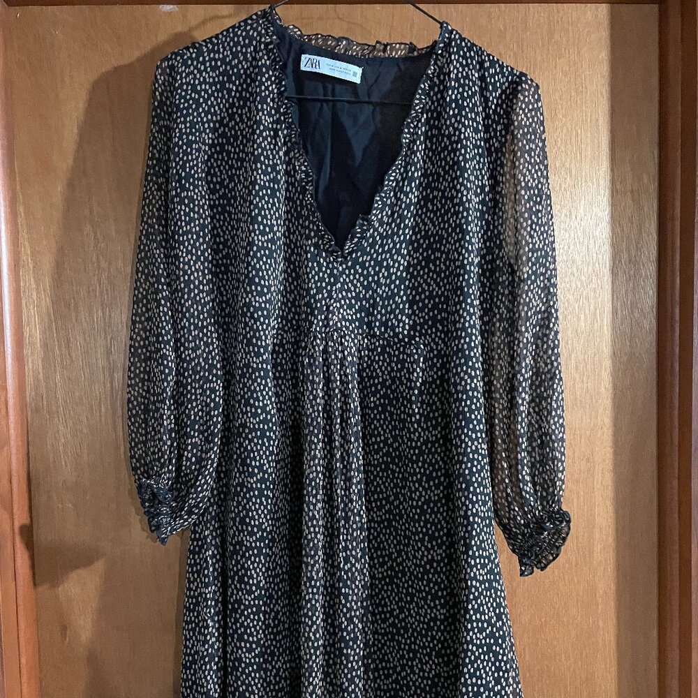 ZARA womens polka dotted mini dress (LINED)